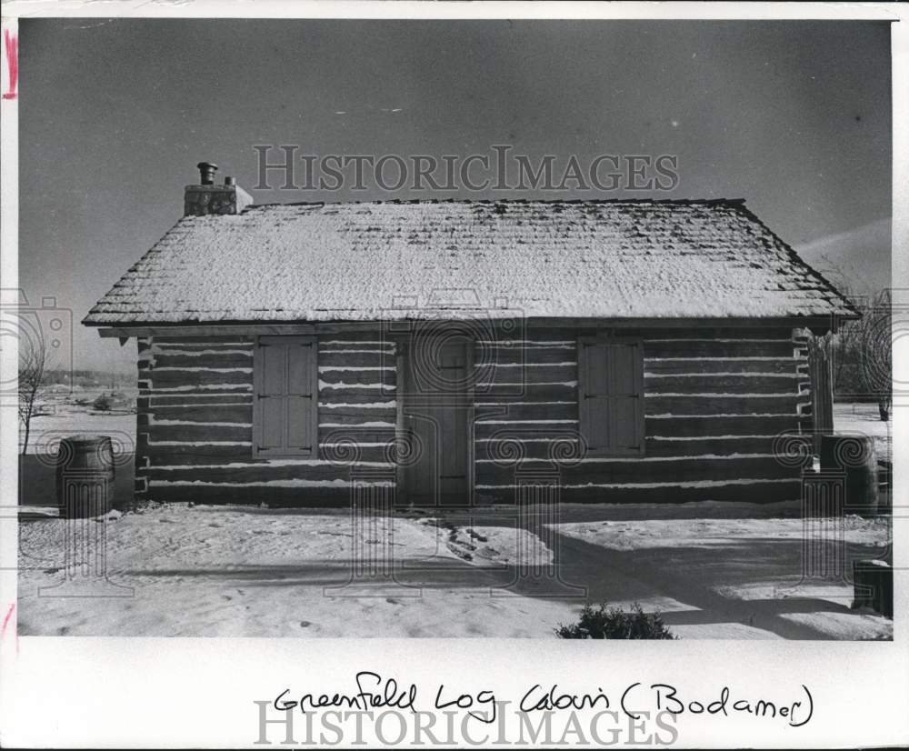 1977 Press Photo Bodamer Log Cabin Museum, Greenfield, Wisconsin - mjb23144 - Historic Images