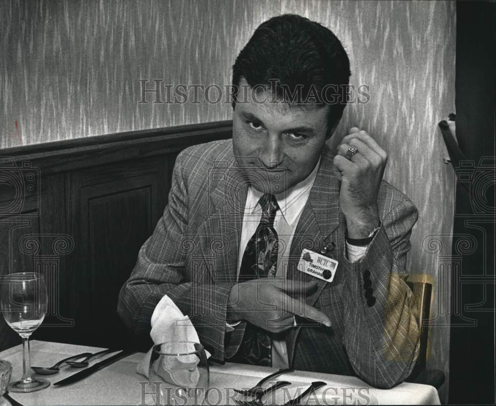 1991 Press Photo Timothy Graham, Teacher at Waukesha County Technical College - Historic Images