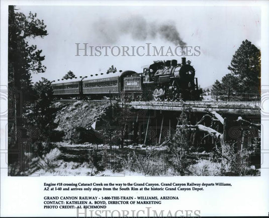 1990 Press Photo Grand Canyon Railway Engine