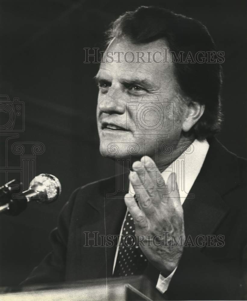 1979 Press Photo Billy Graham, evangelist, visits Milwaukee, Wisconsin - Historic Images