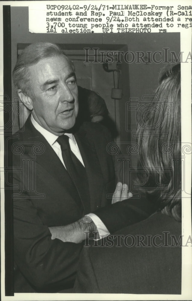 1971 Press Photo Representative Paul McCloskey (Republican - California). - Historic Images