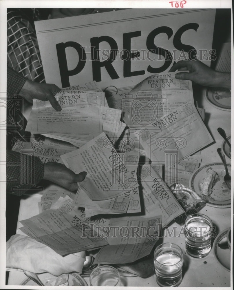 1954 Press Photo Anti-McCarthy Telegrams Addressed to Press Members - mjb24890-Historic Images