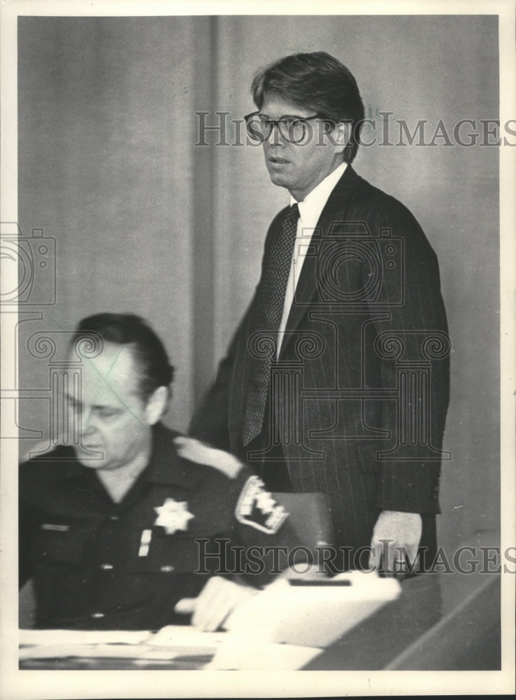 1985 Press Photo Dennis Frankenberry in court, Milwaukee - mjb25149 - Historic Images