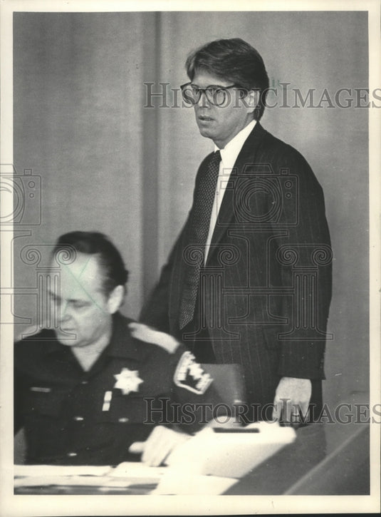 1985 Press Photo Dennis Frankenberry in court, Milwaukee - mjb25149 - Historic Images
