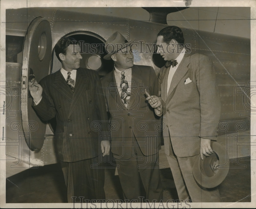 1946 Press Photo Baseball owners Lou Perini, Oscar Salenger and John Quinn - Historic Images