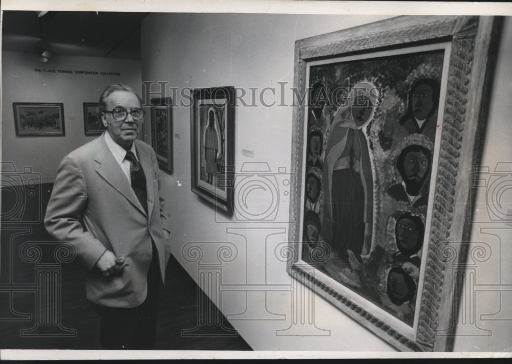 1978 Richard B. Flagg, sharing his joy for Haitian art.-Historic Images