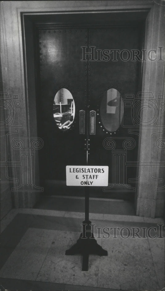 1976 Press Photo Senate Chamber Doors at Capitol Building in Madison, Wisconsin-Historic Images