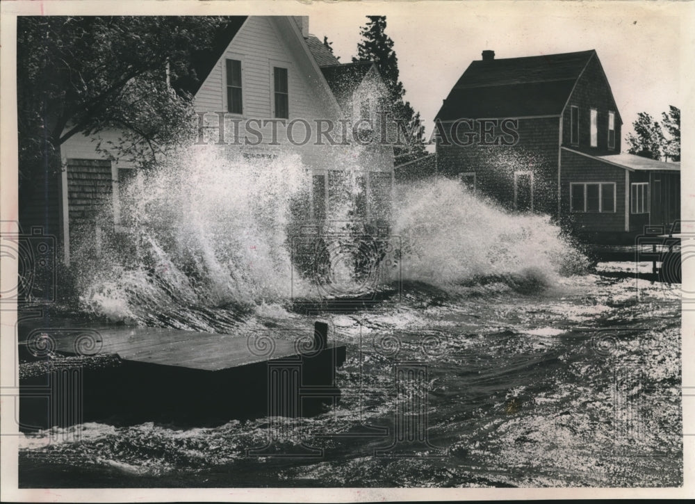 1954 Waves at the Summer Homes in Chequamegon Bay, Madeleine Island-Historic Images