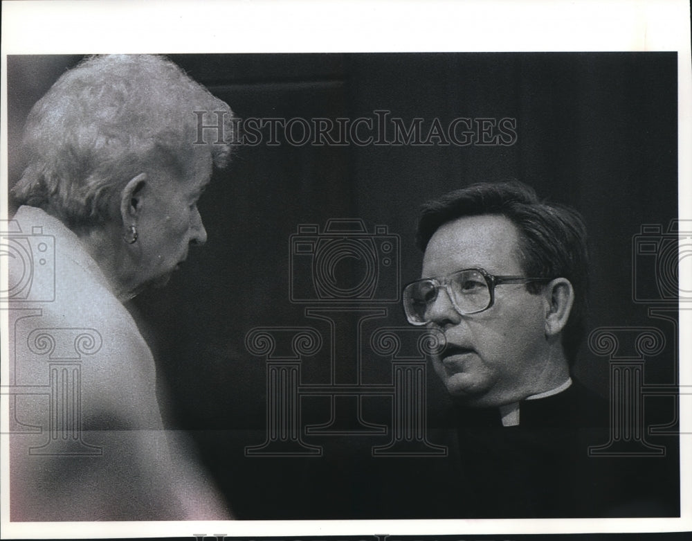 1994 Father Norbert Maday at Winnebago County Courthouse in Oshkosh-Historic Images
