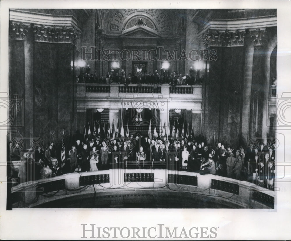 1959 Press Photo The Rotunda of the Capitol Building at Madison, Wisconsin - Historic Images