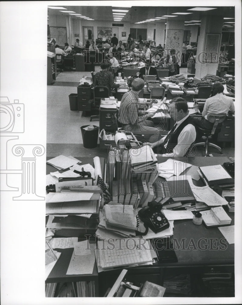 1971 Press Photo News Department at the Milwaukee Journal - mjb27701-Historic Images