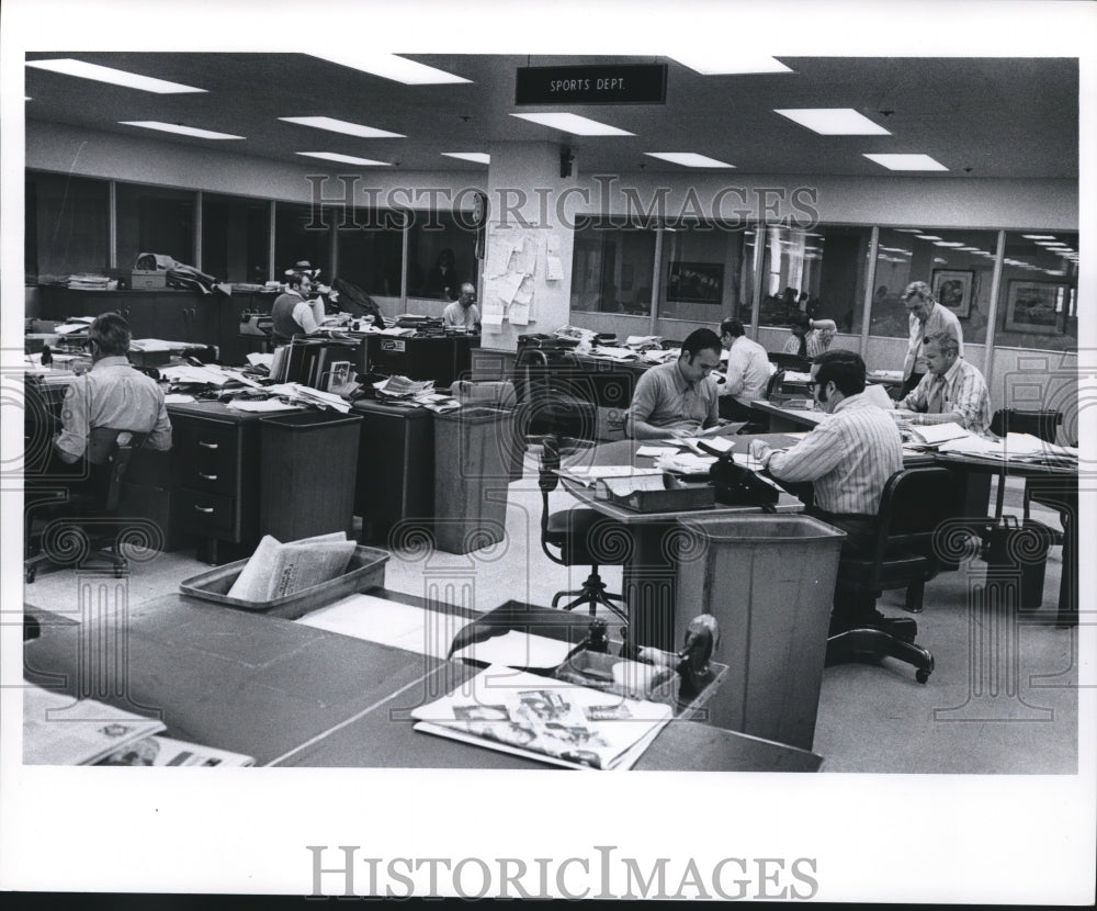1972 Newsmen at The Milwaukee Journal News, Sports Department-Historic Images
