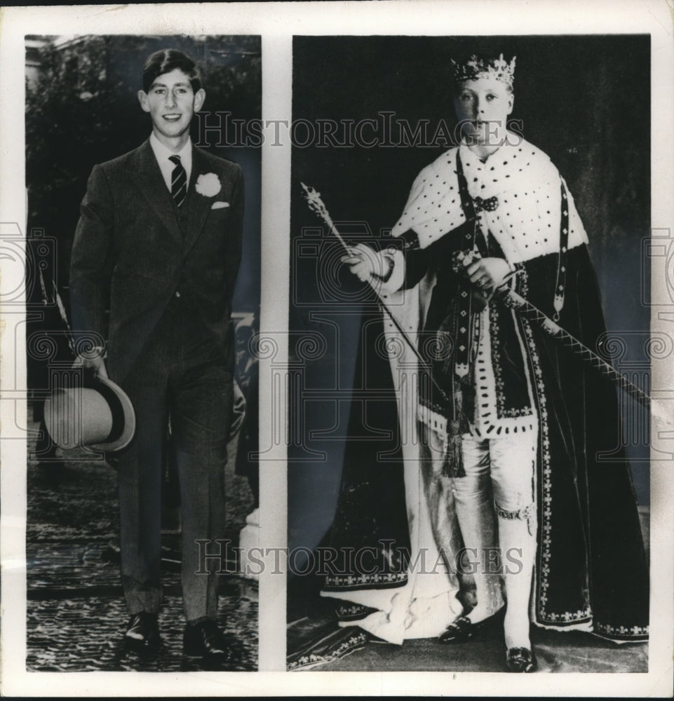 1968 Press Photo Historic, Prince Charles and his Uncle Edward, England. - Historic Images