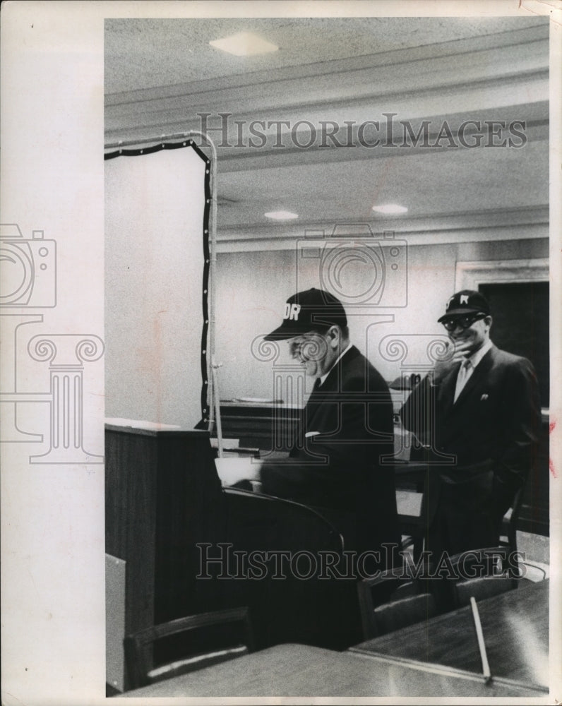 1964 Press Photo Barry Goldwater And Howard Cannon Prepare For A Meeting - Historic Images