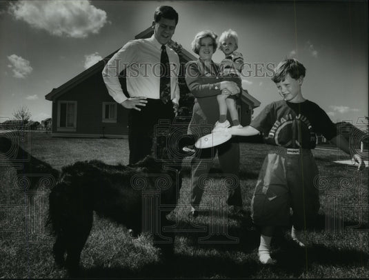 1993 Thunder plays Frisbee with John O' Hare Jr in Mequon Wisconsin - Historic Images