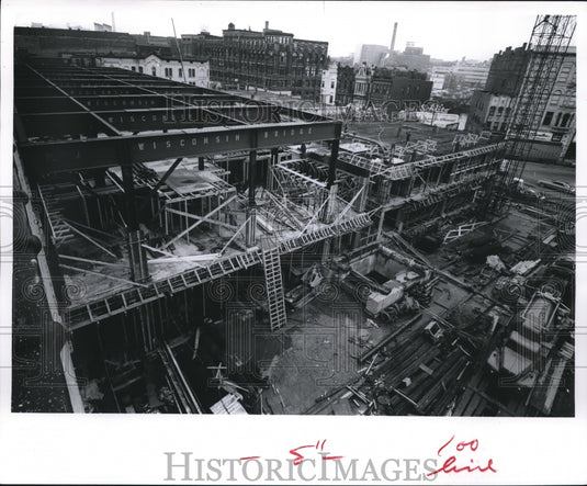 1961 Press Photo New buildings under construction Milwaukee Journal, Wisconsin. - Historic Images