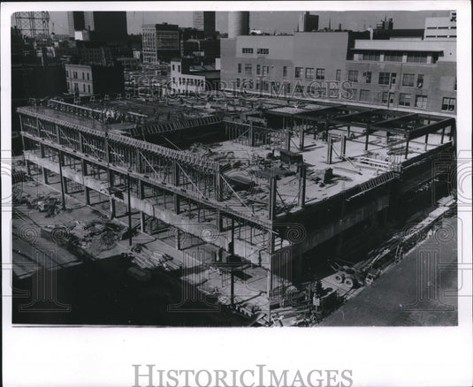 1961 Press Photo Construction on Milwaukee Journal buildings, Wisconsin. - Historic Images
