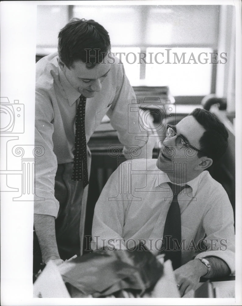 1955 Press Photo Two Milwaukee Journal Editorial Staff members. - mjb31260 - Historic Images