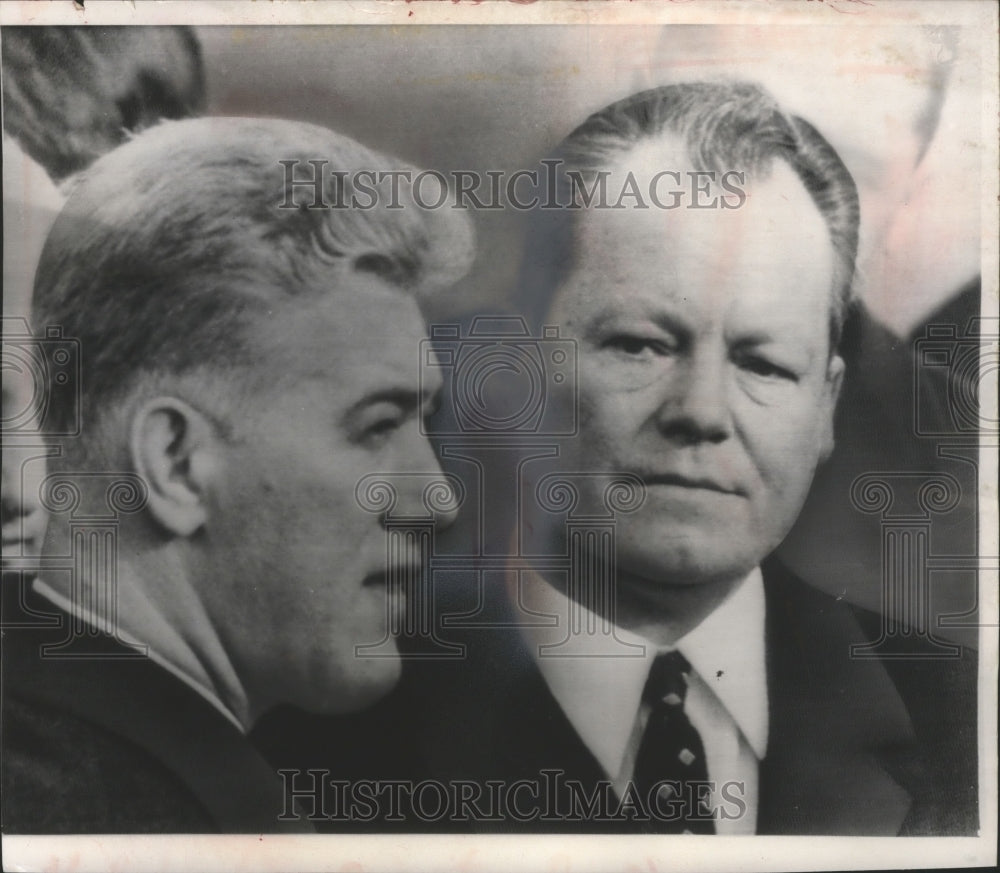 1967 Press Photo Foreign Ministers Corneliu Manescu and Willy Brandt in Bonn-Historic Images