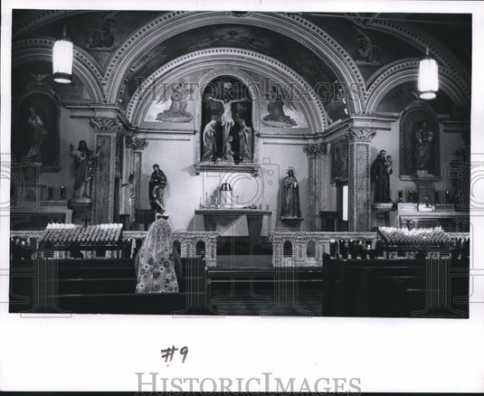 1967 Press Photo of Madonna di Pompei Church looking towards the main alter-Historic Images