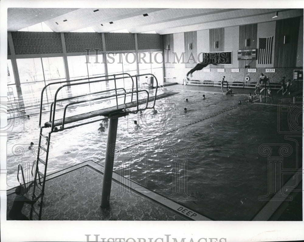 1965 Indians&#39; pool diving area, local high school, Menomonee Falls.-Historic Images