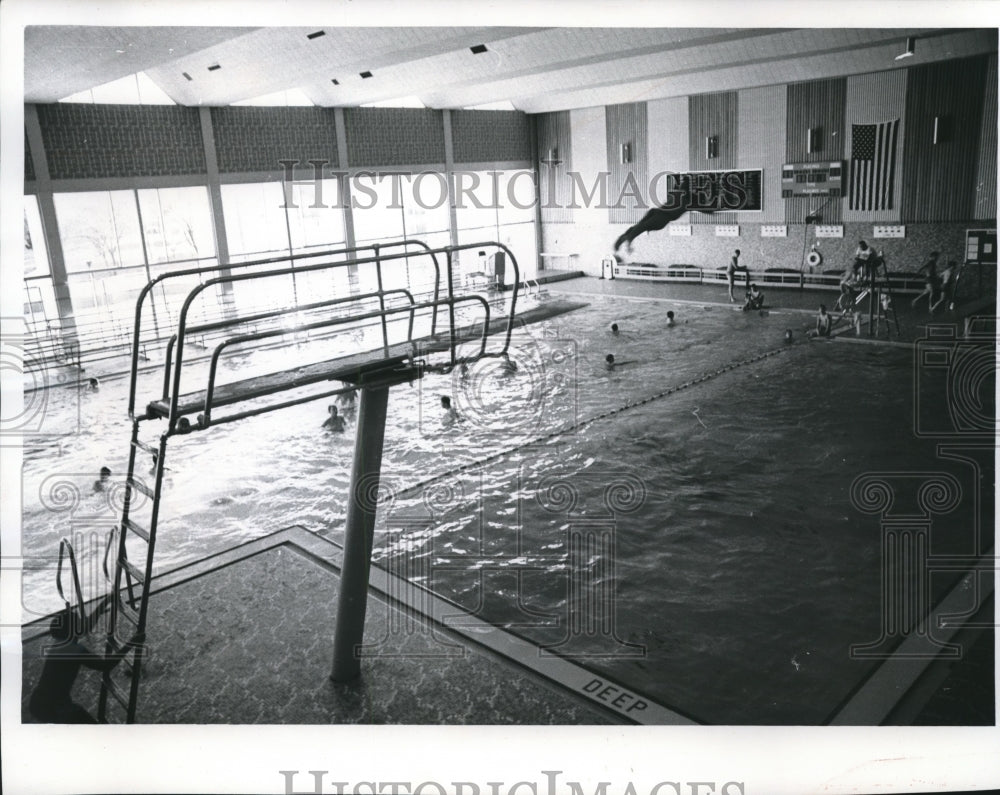 1965 Indians' pool diving area, local high school, Menomonee Falls.-Historic Images