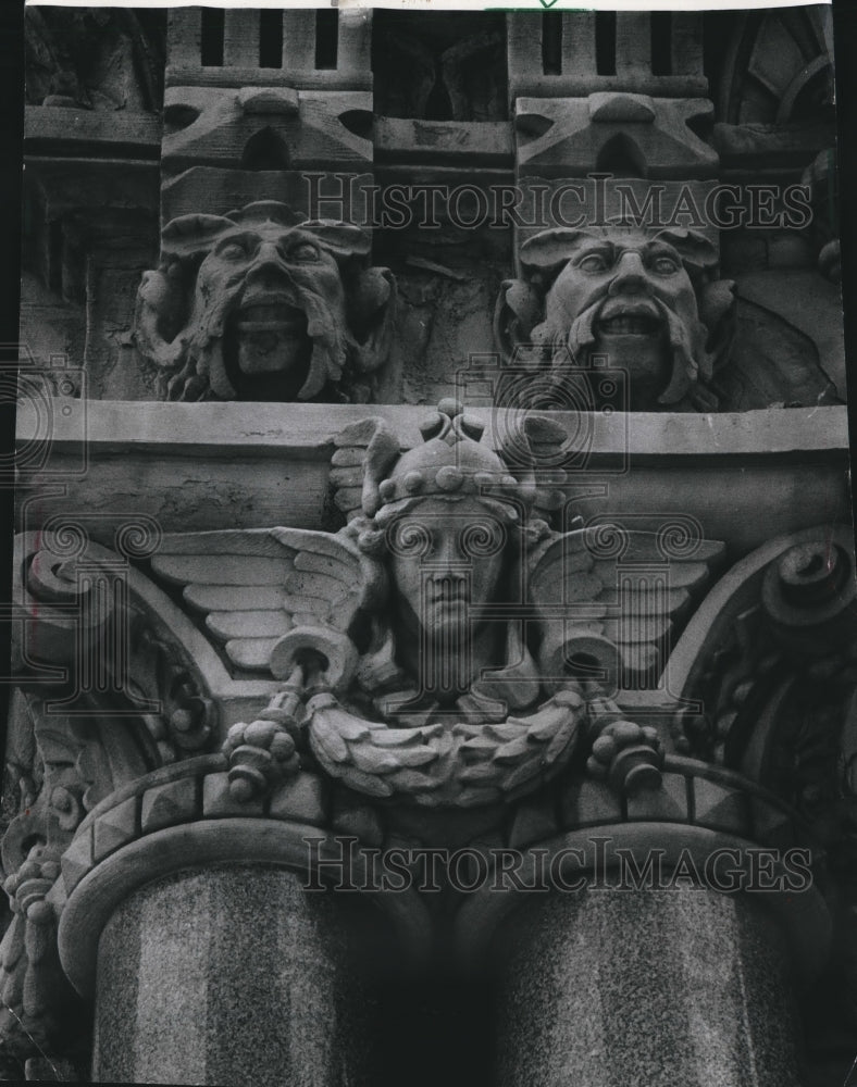 1978 Gargoyles on the Mackie Building on East Michigan Street-Historic Images