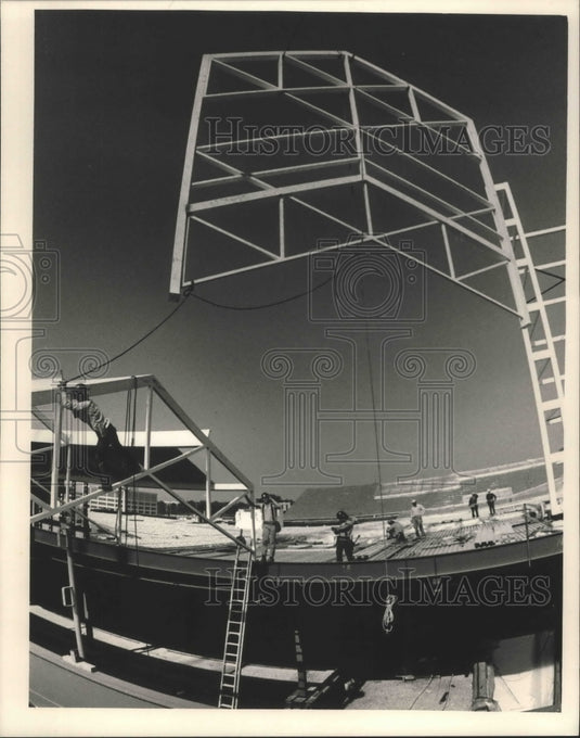 1986 Ironworkers at Mayfair Mall, Wauwatosa, Wisconsin Remodeling-Historic Images