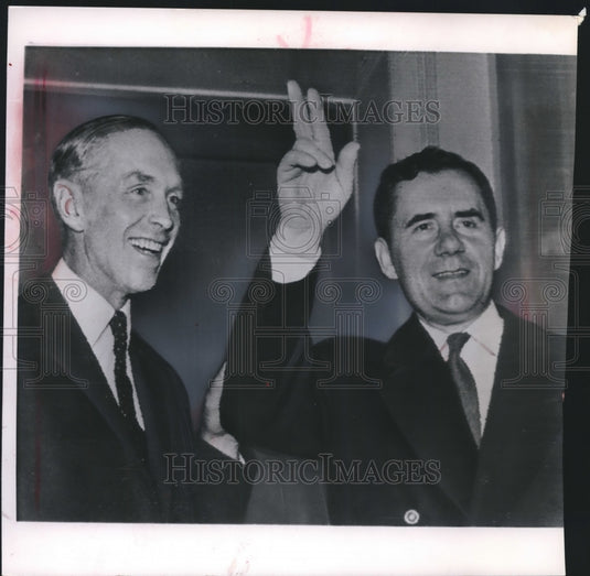 1961 Press Photo Soviet Minister Gromyko and British Secretary Lord Home, London-Historic Images