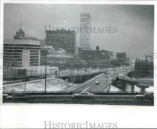 1978 Press Photo Milwaukee East-West Freeway slick with slush - mjb34152 - Historic Images