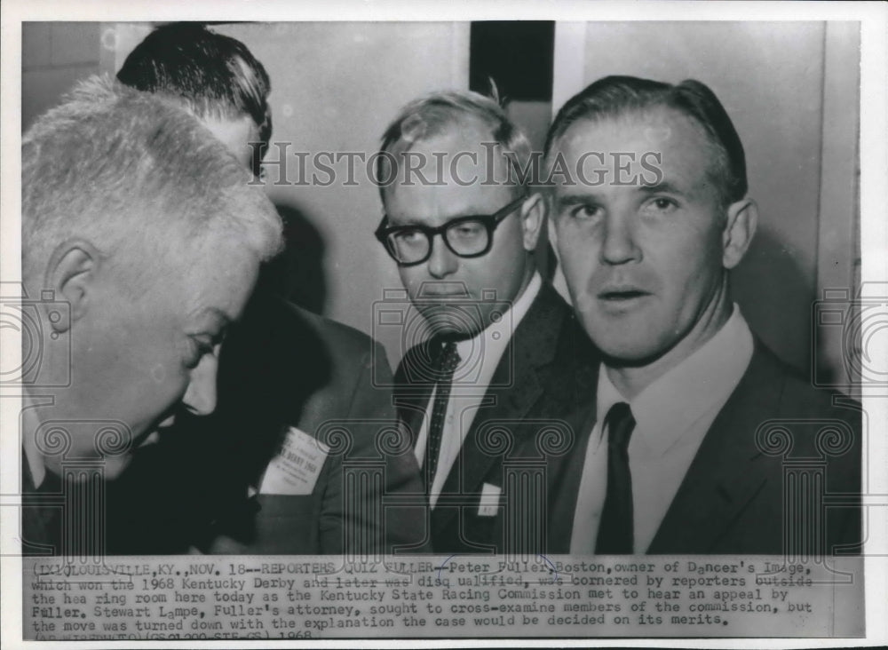 1968 Press Photo Peter Fuller, Owner of Race Horse Dancer's Image in Kentucky- Historic Images