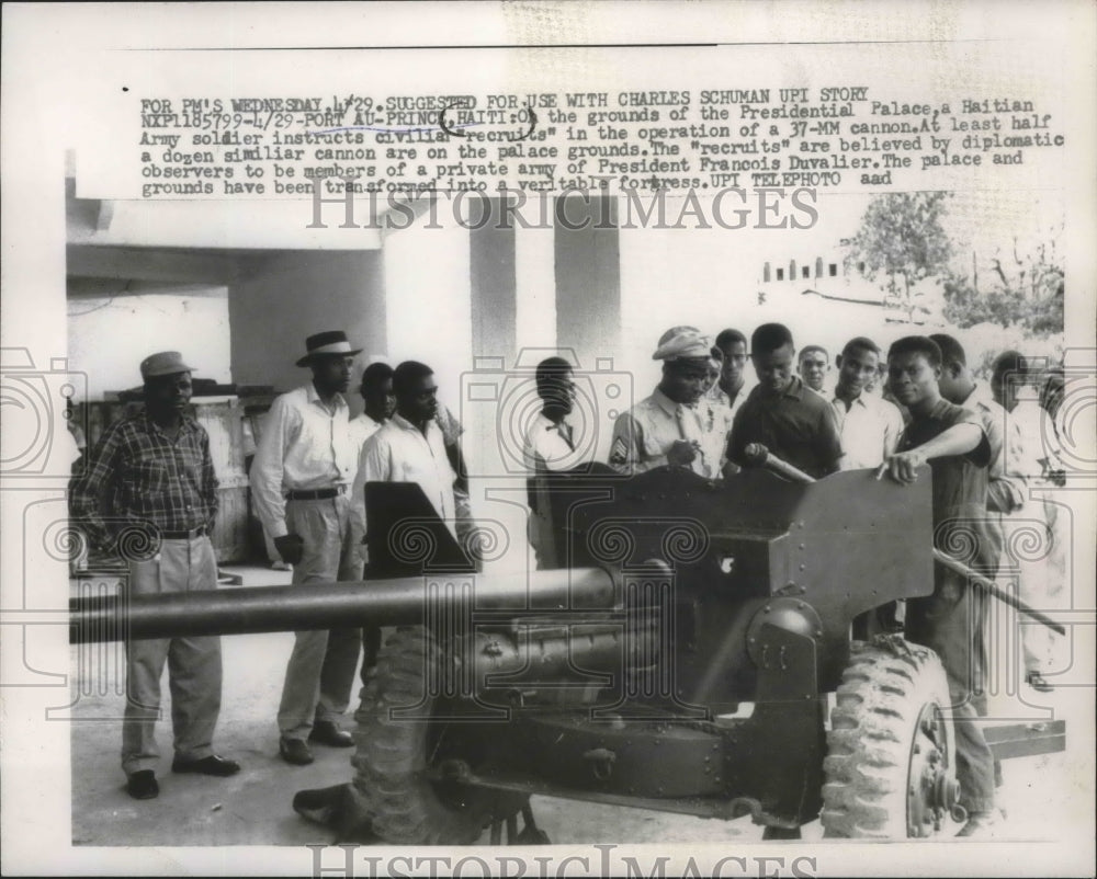 1959 Instruction of 37-MM cannon at Presidential Palace, Haiti-Historic Images