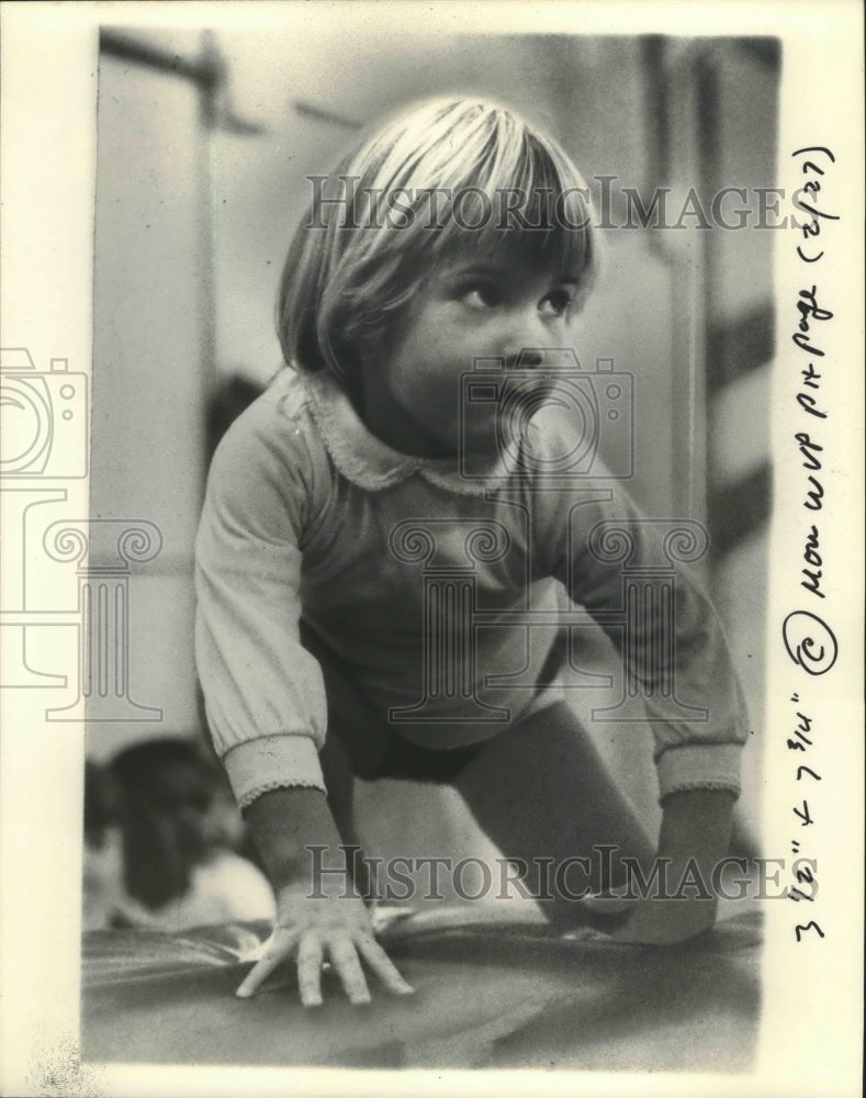 Frazier McKean Crawling over a Climbing Box-Historic Images