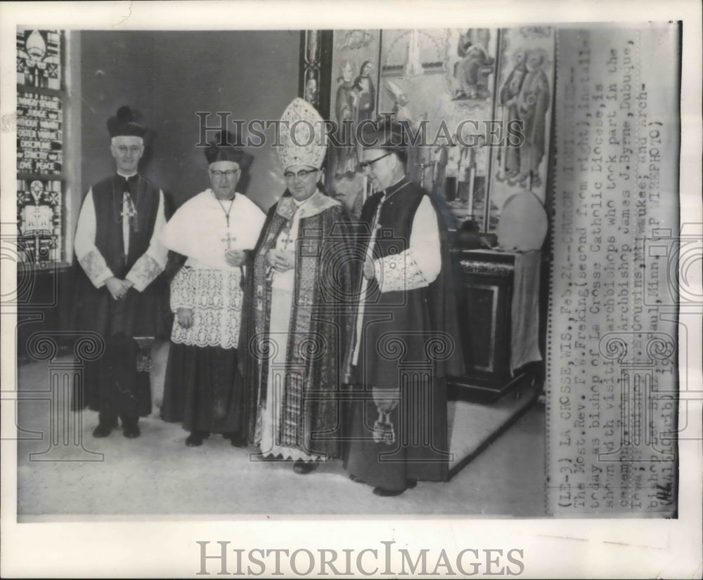 1965 Press Photo Installation of Bishop Frederick W. Freking in La Crosse, Wis. - Historic Images