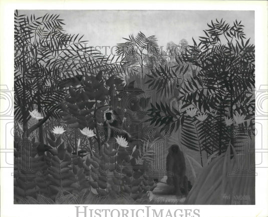 1987 Press Photo Henri Rousseau's 1910 "Tropical Forest with Monkeys" - Historic Images