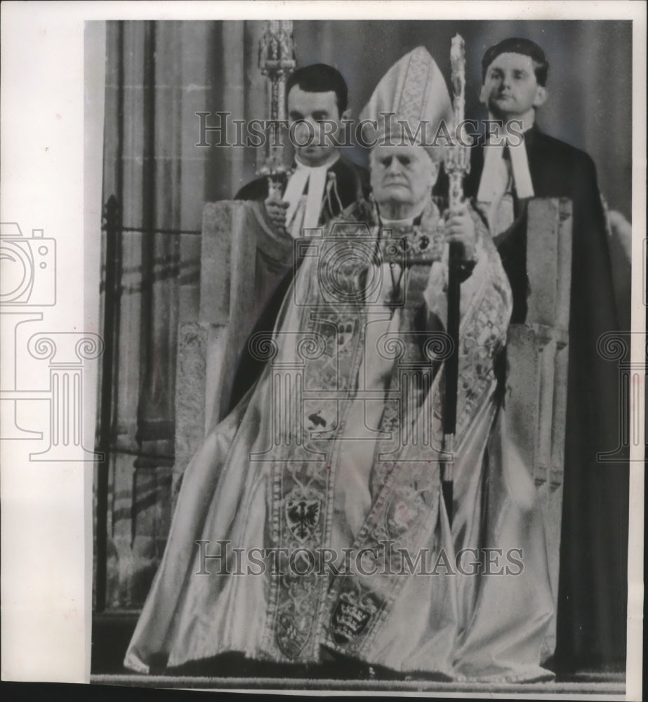 1961 Press Photo Dr. Michael Ramsey was enthroned at Canterbury cathedral.-Historic Images