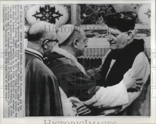 1966 Press Photo Pope Paul VI & Archbishop of Canterbury First Formal Meeting-Historic Images