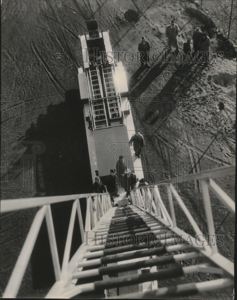 1950 aerial view from extension ladder of Milwaukee fire department-Historic Images