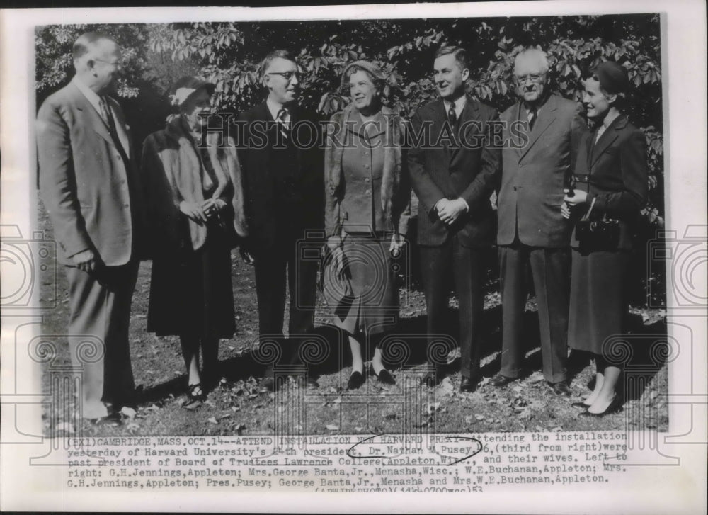 1953 Press Photo Installation of new Harvard President, Dr. Nathan M. Pusey - Historic Images