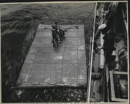 1963 Press Photo United States Rubber Company's newest raft model - mjb42887-Historic Images