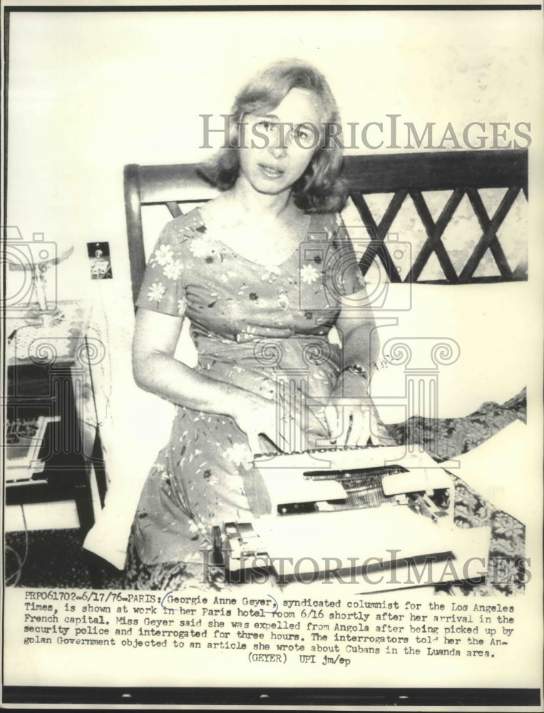 1976 Los Angeles Times columnist, Georgie Anne Geyer in hotel room.-Historic Images