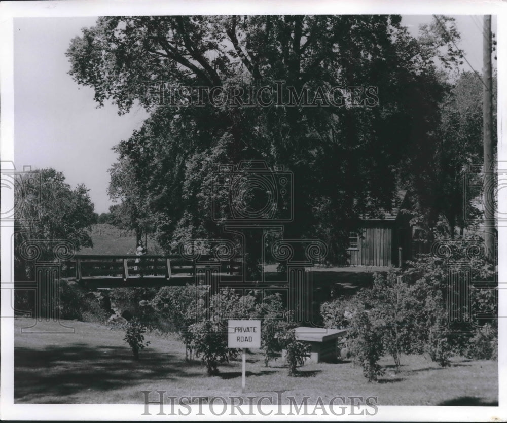 1955 Press Photo Wade House area and bridge in Greenbush, Wisconsin - mjb45367 - Historic Images