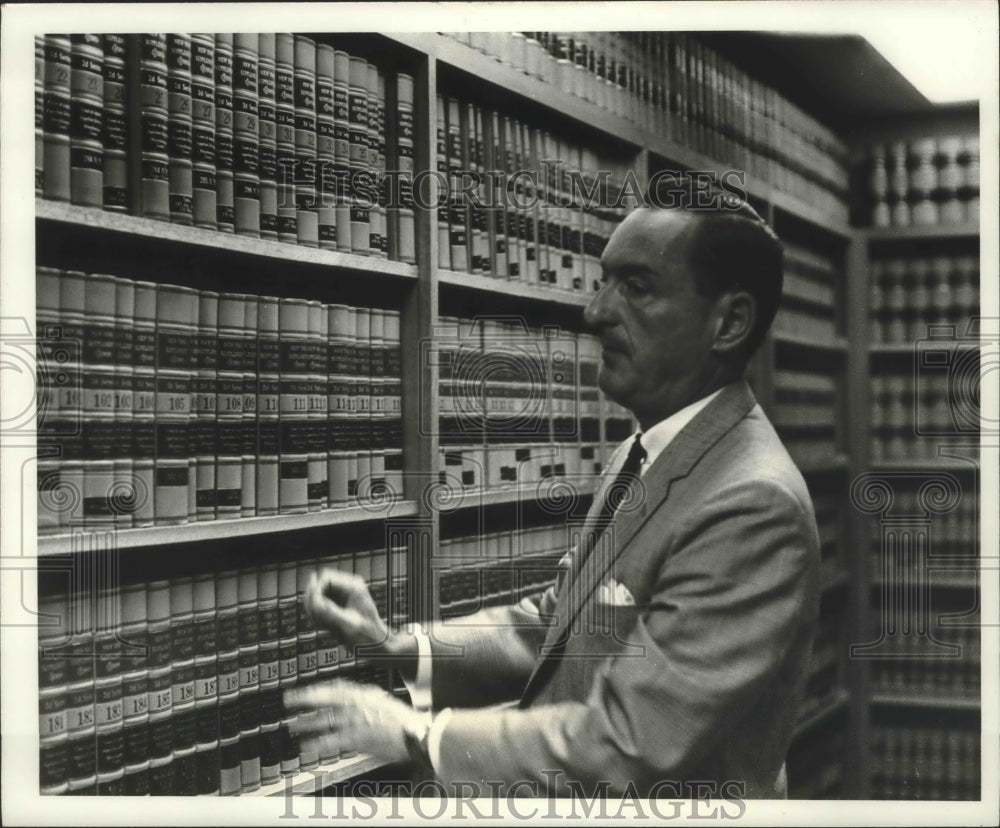 1967 William Miller, in his office law library, researches cases.-Historic Images
