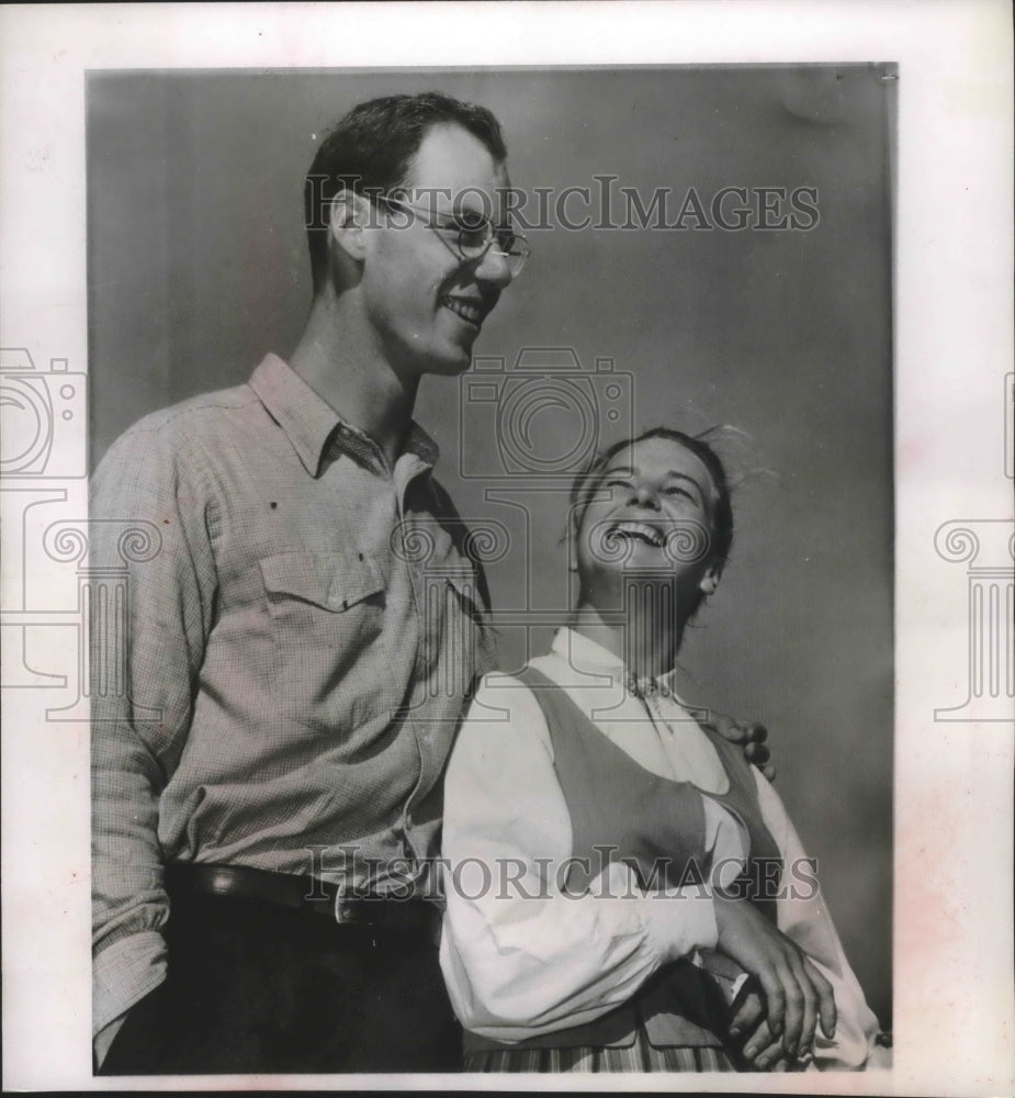 1959 Press Photo Steven Rockefeller and finance Anne Marie Rasmussen ...