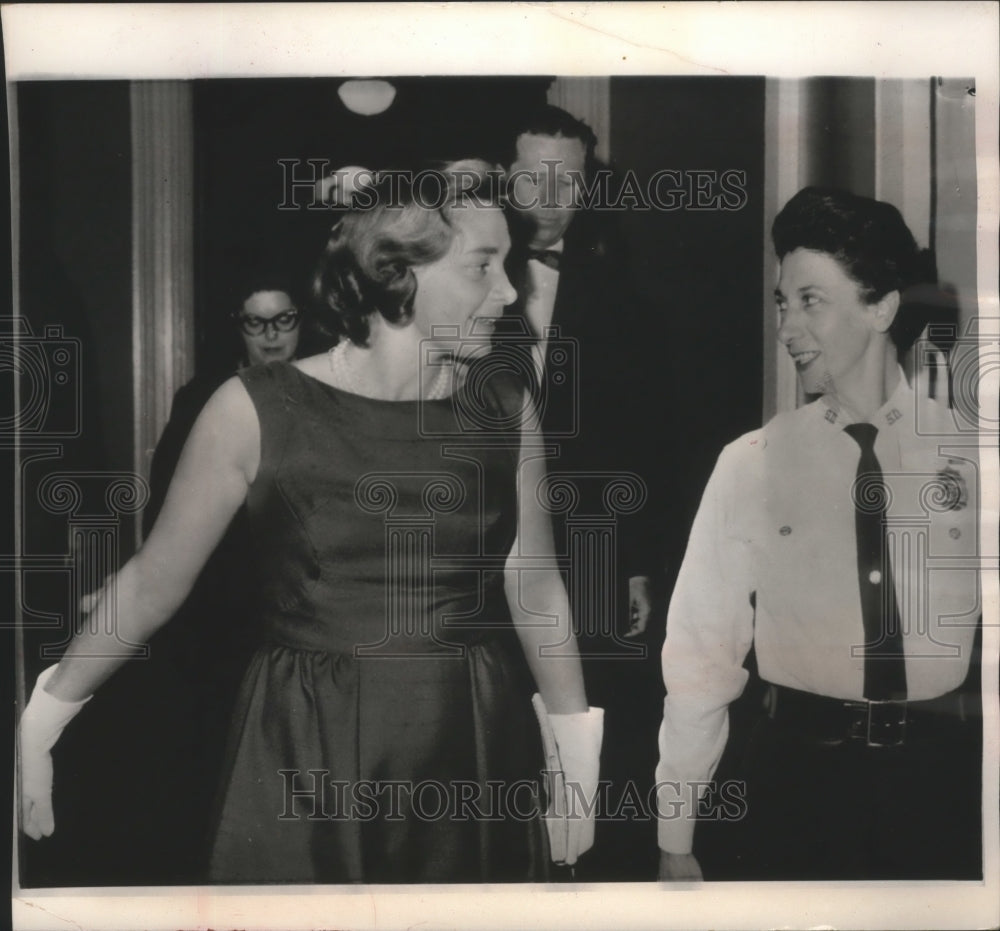 1964 Press Photo Mrs. Nelson (Happy) Rockefeller with Frances Anderson - Historic Images