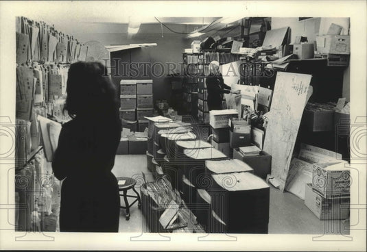 1983 Press Photo Milwaukee County clerk of courts office records room - Historic Images