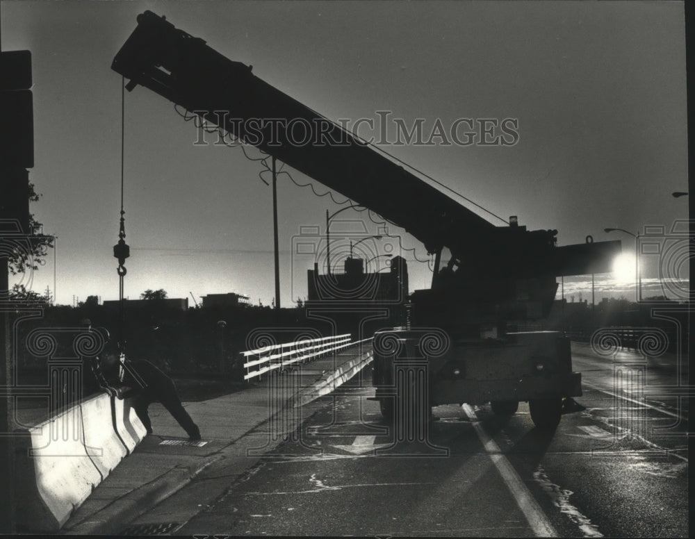 1959 Press Photo Reconstruction of the Wisconsin Avenue Viaduct in Milwaukee - Historic Images