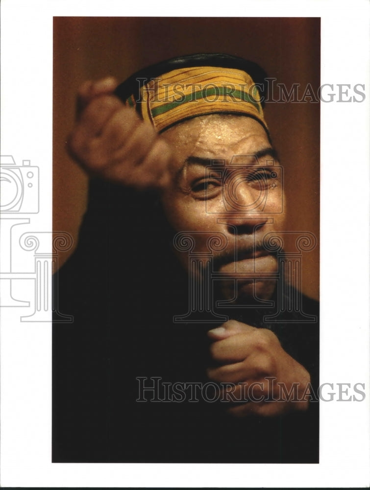 1993 Press Photo Performing story-teller, Jamal Koram, Milwaukee - Historic Images