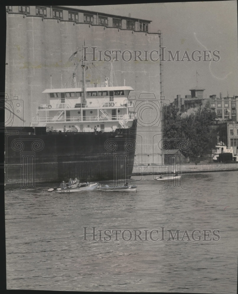 1963 Police Harbor River Patrol Boat in Milwaukee, Wisconsin-Historic Images