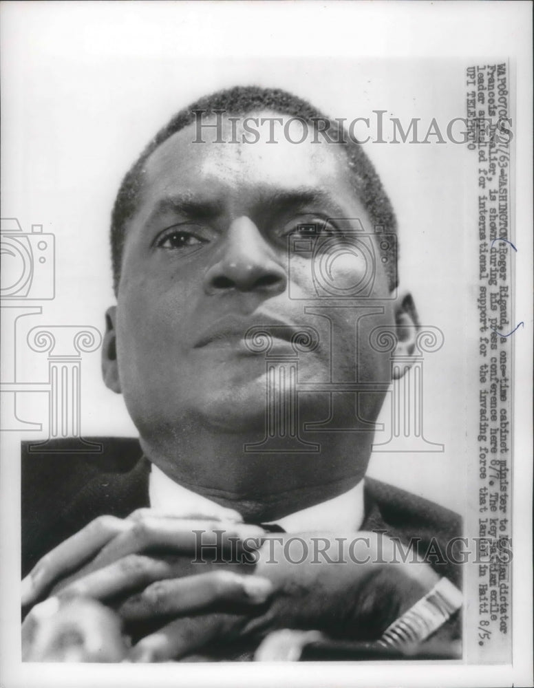 1963 Press Photo Roger Rigaud of Haiti at Washington press conference - Historic Images